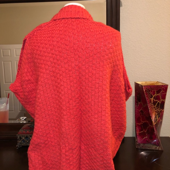Loft Vibrant Coral Orange Cardigan - Picture 2 of 5